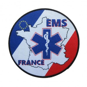 3d sew on/iron on  letter ems france woven embroidery patch