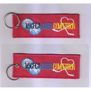 custom made mschca cheer  competition embroidery keychain
