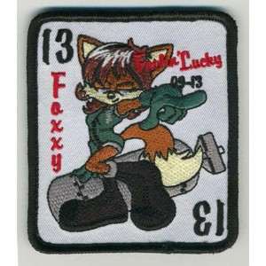 custom made foxxy logo embroidery patch