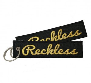Custom rechless logo 3d  embroidery keychain