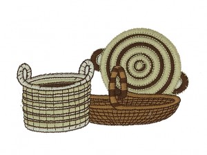 custom cartoon design  basket logo embroidery digitizing