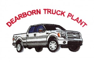 custom dearborn truck plant logo embroidered patches for clothing