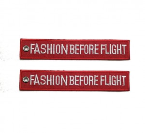 custom  fashion before flight embroidery keychains