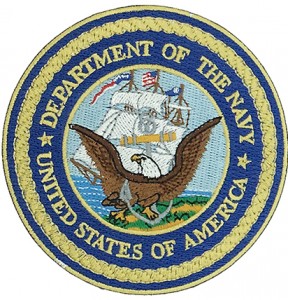 custom made department of the navy logo embroidery patch for jacket