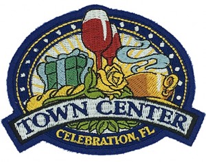 custom made  town center fabric embroidery patch