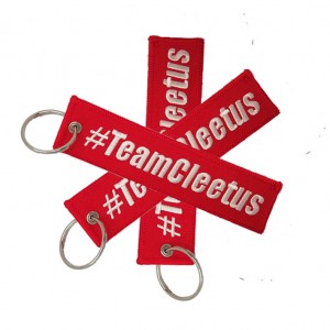Custom made team cleetus logo embroidery keychain