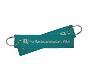 Custom engagement and value logo embroidery keychain