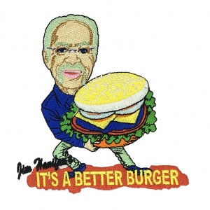 embroidery patch skull design for clothing better burger logo left chest embroidery digitizing