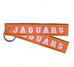 hot sale fabric / felt flight jaguars embroidery keychain