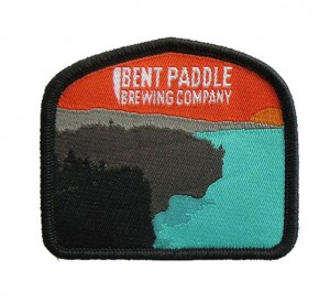 custom heat seal  bent paddle custom woven patches