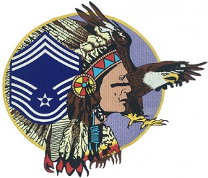 custom made ndians and eagle logo embroidery patch