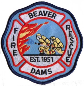 Iron on   beaver fire rescue dams logo textile embroidery patch