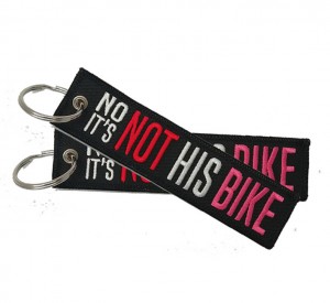 Kiss me before flight  not his bike logo embroidery keychains