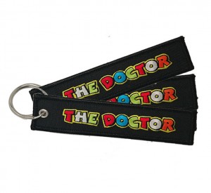 Kiss me before  flight the doctor logo embroidery keychains
