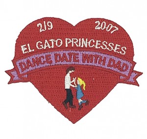 custom dance date with dad logo embroidery patch/badge