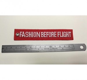 fashion before flight textile embroidery keychain