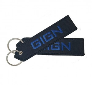 custom personalized cheap  polyester gign embroidery keychain