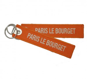 Custom made promotional  paris le bourget embroidery/woven keychain