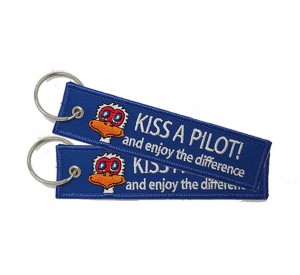 Promotional  sequin mermaid kiss a pilot woven keychain