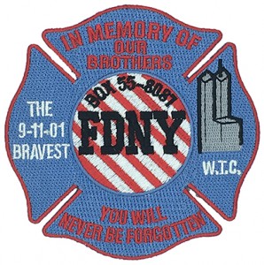fdny logo self-adhesive  embroidered patch