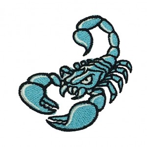 scorpion logo 3d embroidered digitizing