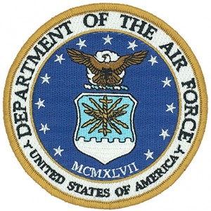 custom made department of the air force  logo t-shirt embroidery patch