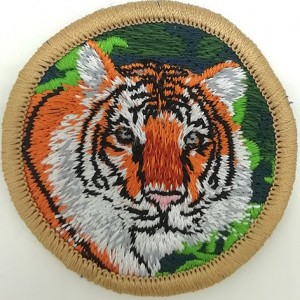 fashion tiger shape embroidery patch