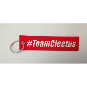 Team Cleetus letter embroidery keychain