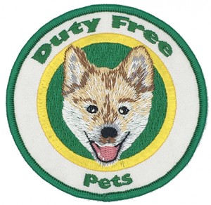 custom made  duty free pets logo arm embroidered patches