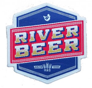 Embroidered RIVER BEER badge, Customize your own brand embroidery logo, embroidered armband