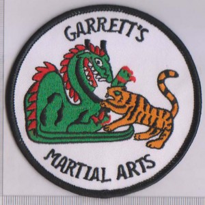 custom made garrett’s martial arts logo embroidery patch