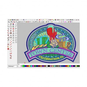computer embroidered  center  clothing patch embroidery digitizing