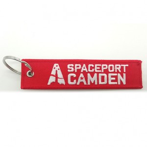 custom made spaceport camden fabric keychain