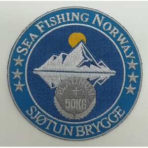 custom sea fishing norway self-adhesive embroidery patches for clothing