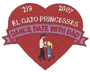 Custom made  dance date with dad logo embroidery patch
