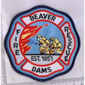 Factory Outlets Custom Badge Vintage Embroidery Patch - beaver fire rescue dams – Printemb
