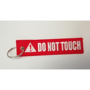 do ot touch logo letter embroidery keychain