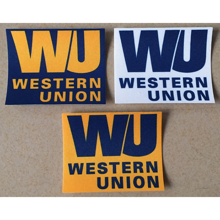 custom made wu western union woven label Featured Image