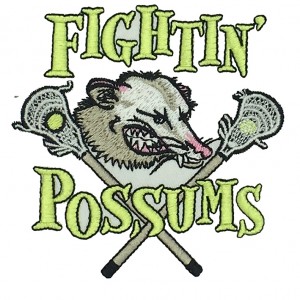 custom fightin possums logo embroidery digitizing