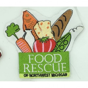 custom made food rescue logo embroidery digitizing