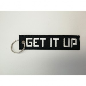 custom made get-it-up embroidery keychain