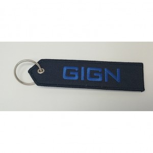 gign logo letter embroidery keychain