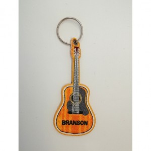 custom made guitar embroidery keychain