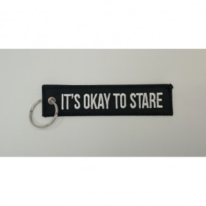 it’s okay to stare logo embroidery keychain