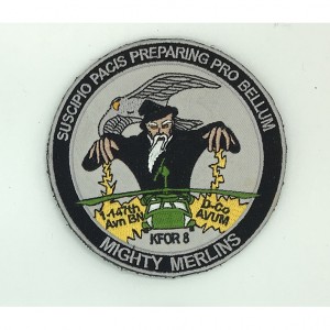 custom made mghty merlins logo embroidery patch