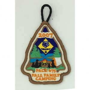 custom made pack 675 fall family camping logo embrpoidery patch