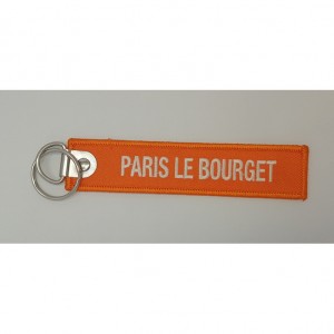 custom made paris le bourget logo embroidery keychain