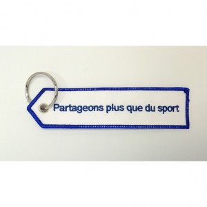 custom partageons letter embroidery keychain