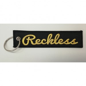 custom made rechless logo embroidery keychain