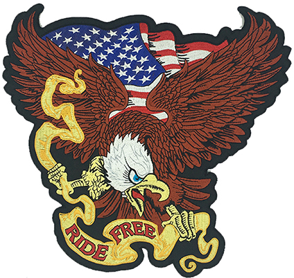custom made ride-ftte-American-eagle logo mbroidery patch Featured Image
